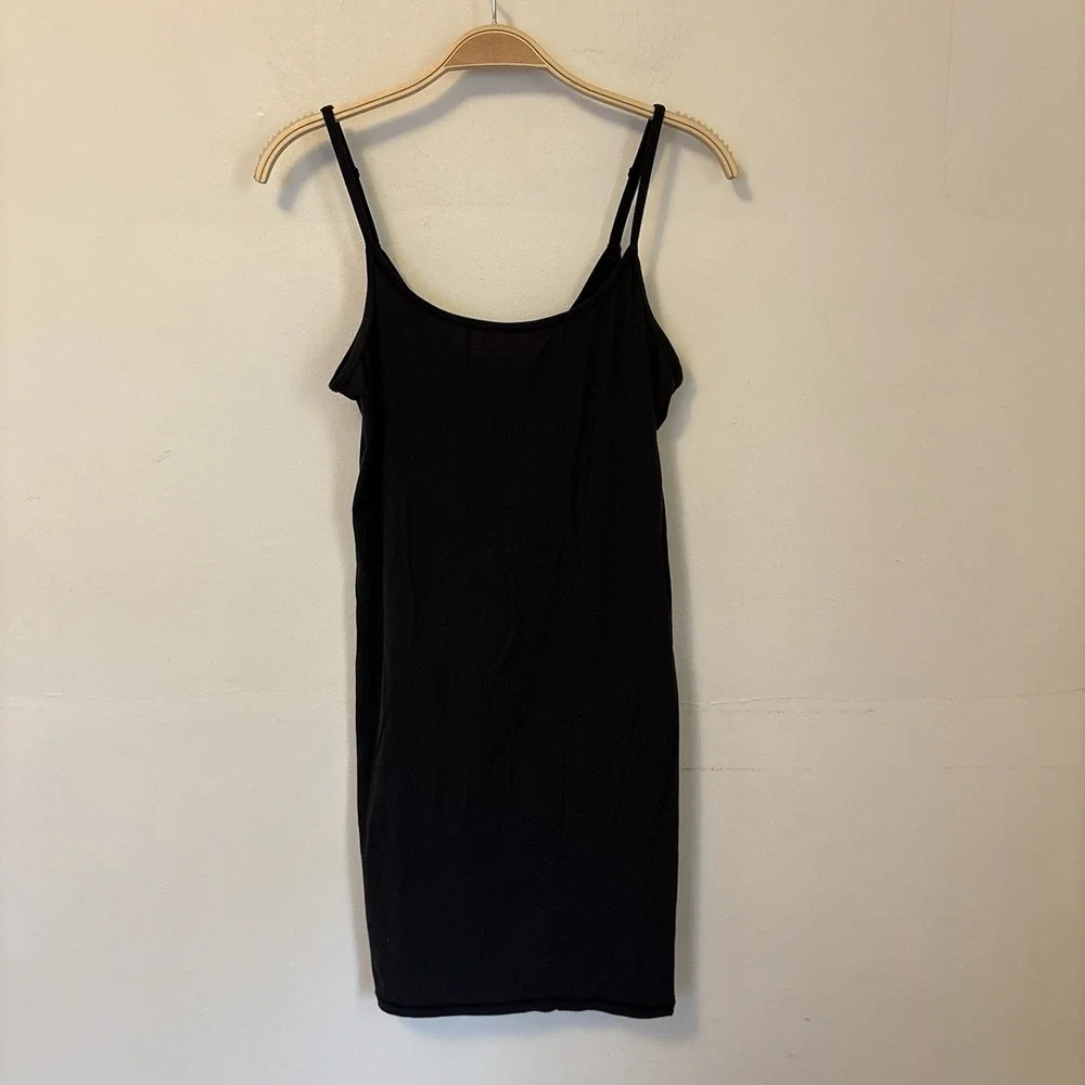 Skims Fits Everybody Slip Dress Black Tank Size XL Stretch Bodycon Layer